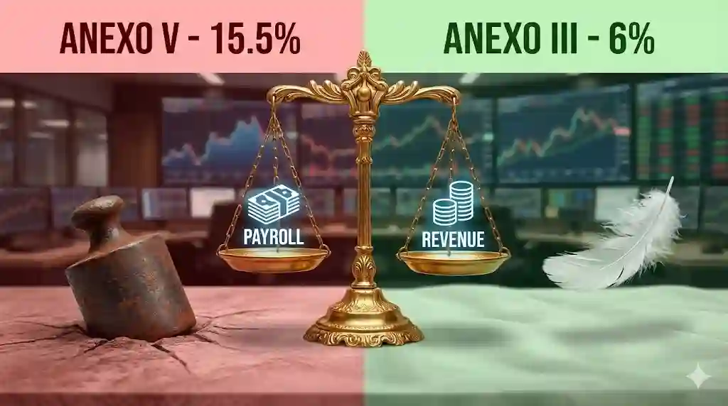 Fator R Simples Nacional anexo III ou V simulador