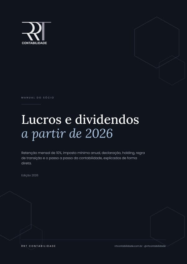 Capa do Manual do Sócio: Lucros e dividendos a partir de 2026, RRT Contabilidade