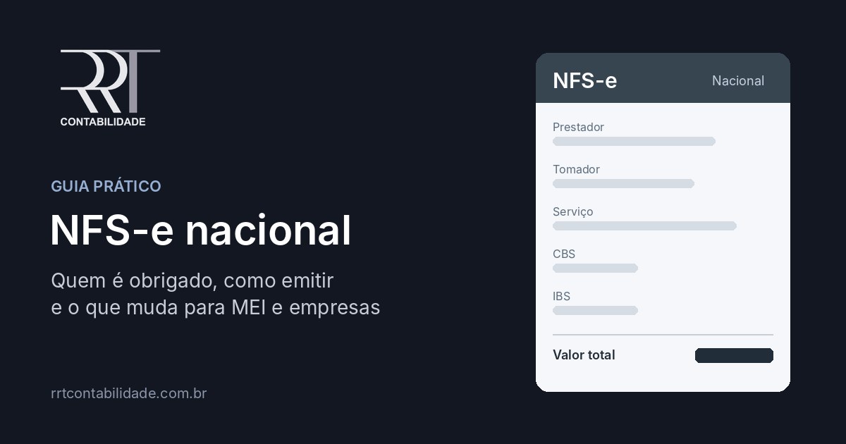 NFS-e nacional: quem é obrigado, como emitir e o que muda para MEI e empresas